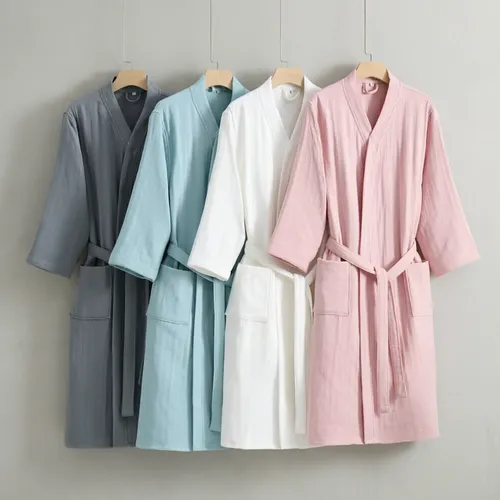 4 Layer Gauze Cotton Bathrobes - Custom Promo Now - UK