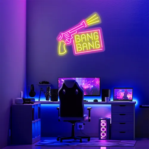 Custom Gun Neon Signs - Custom Promo Now - UK