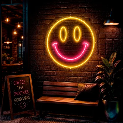 Custom Smiley Face Neon Signs - Custom Promo Now - UK