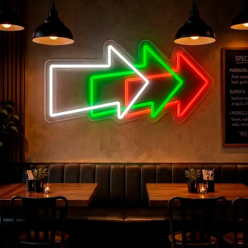 Custom Neon Arrow Signs - Custom Promo Now - UK