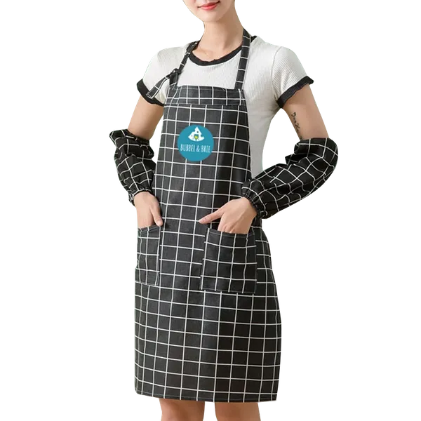 Cotton Linen Plaid Apron Set - Custom Promo Now - UK