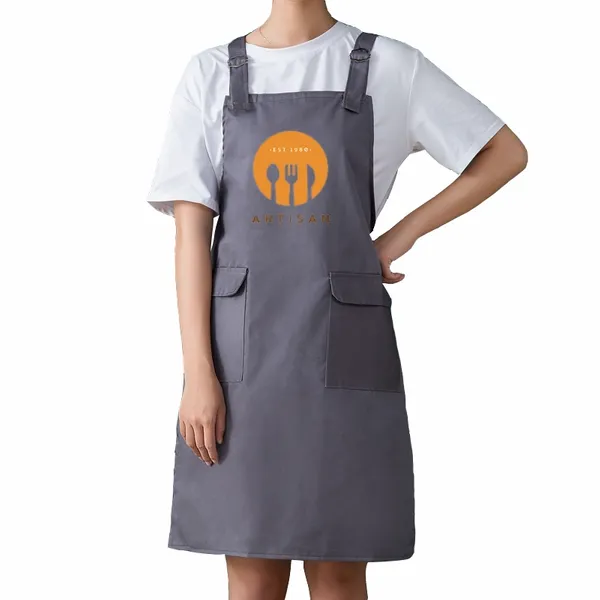 Double Shoulder Strap Pocket Apron - Custom Promo Now - UK