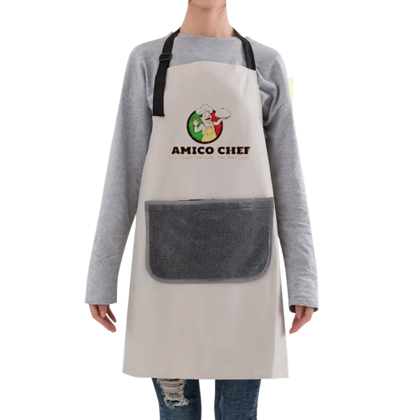 Floral Apron with Hand Wiping Pocket - Custom Promo Now - UK