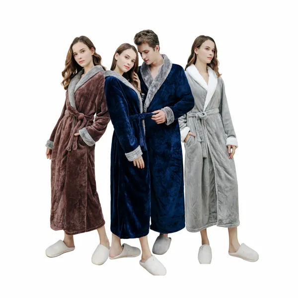 Stylish Custom Contrast Fleece Bathrobes - Custom Promo Now - UK