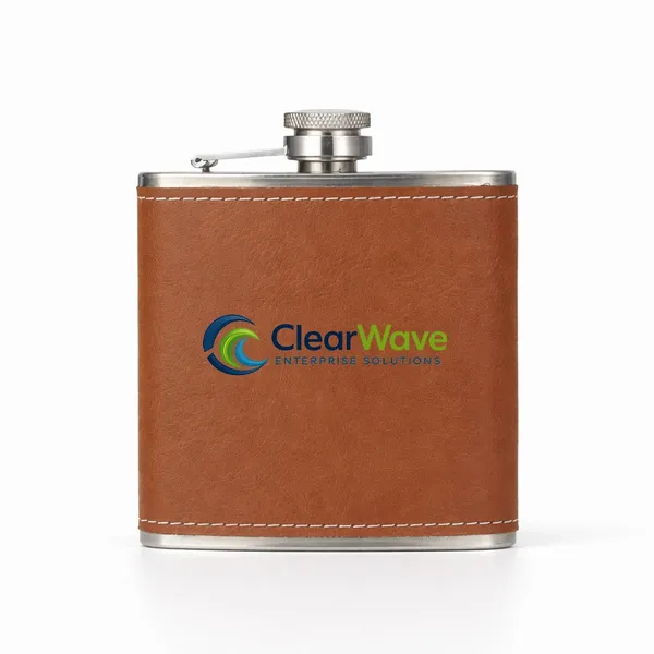 Leather Wrapped Hip Flasks - Custom Promo Now - UK
