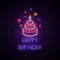 Happy Birthday with Cake Neon Sign - Custom Promo Now - UK