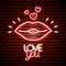 Lips with Love You Neon Sign - Custom Promo Now - UK