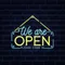 We Are Open Blue and Yellow Neon Sign - Custom Promo Now - UK