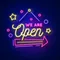 We Are Open Hanging Neon Sign - Custom Promo Now - UK