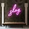 Glowing Slay Pink Neon Sign - Custom Promo Now - UK