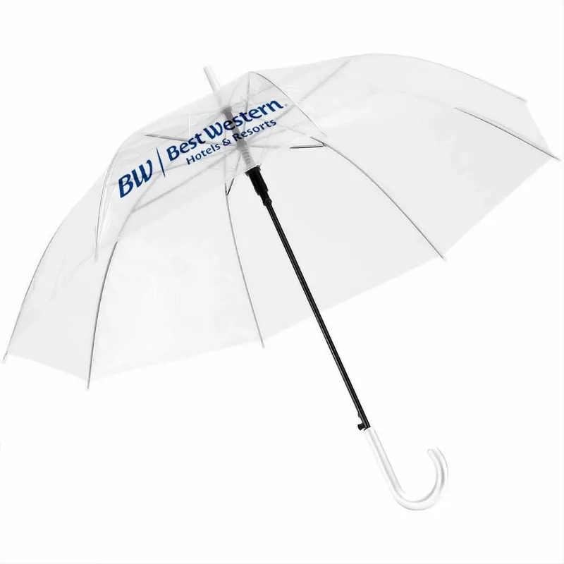 Clear Umbrella - 46 in Arc - Custom Promo Now - UK