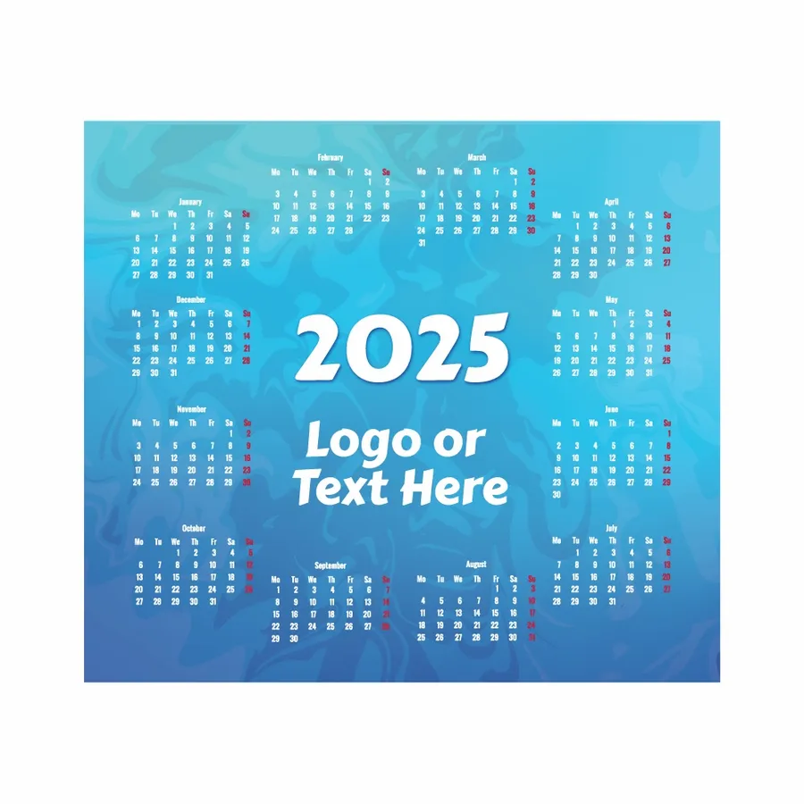 Light Blue Calendar Mouse Pad - Custom Promo Now - UK