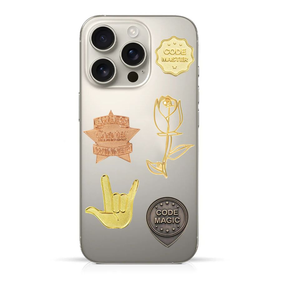 Phone Metal Badge Stickers - Custom Promo Now - UK