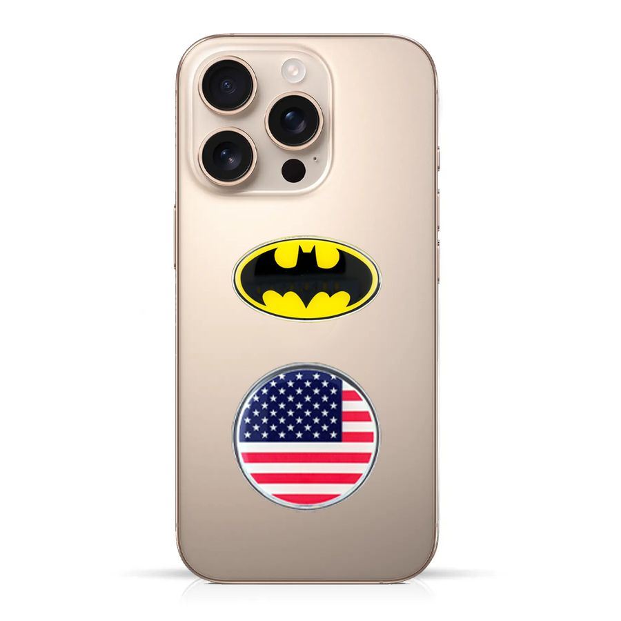 Phone Metal Badge Stickers - Custom Promo Now - UK
