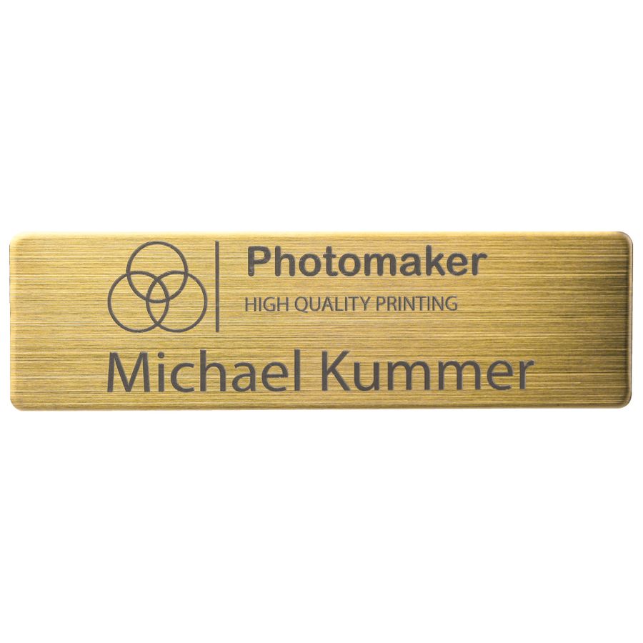 Engraved Metal Name Badges - Custom Promo Now - UK