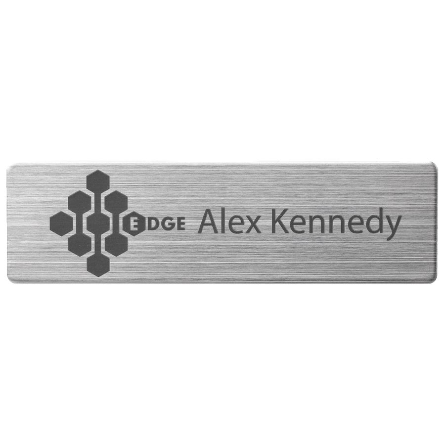 Engraved Metal Name Badges - Custom Promo Now - UK