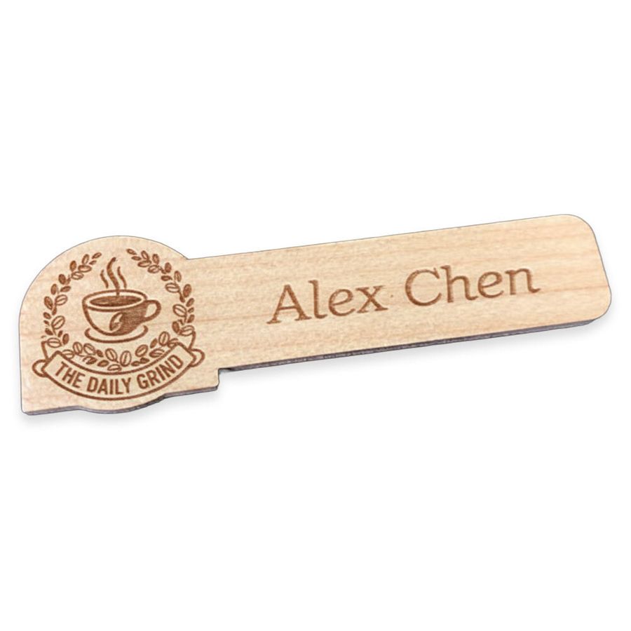 Wooden Name Badges - Custom Promo Now - UK
