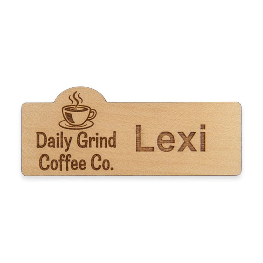 Wooden Name Badges - Custom Promo Now - UK