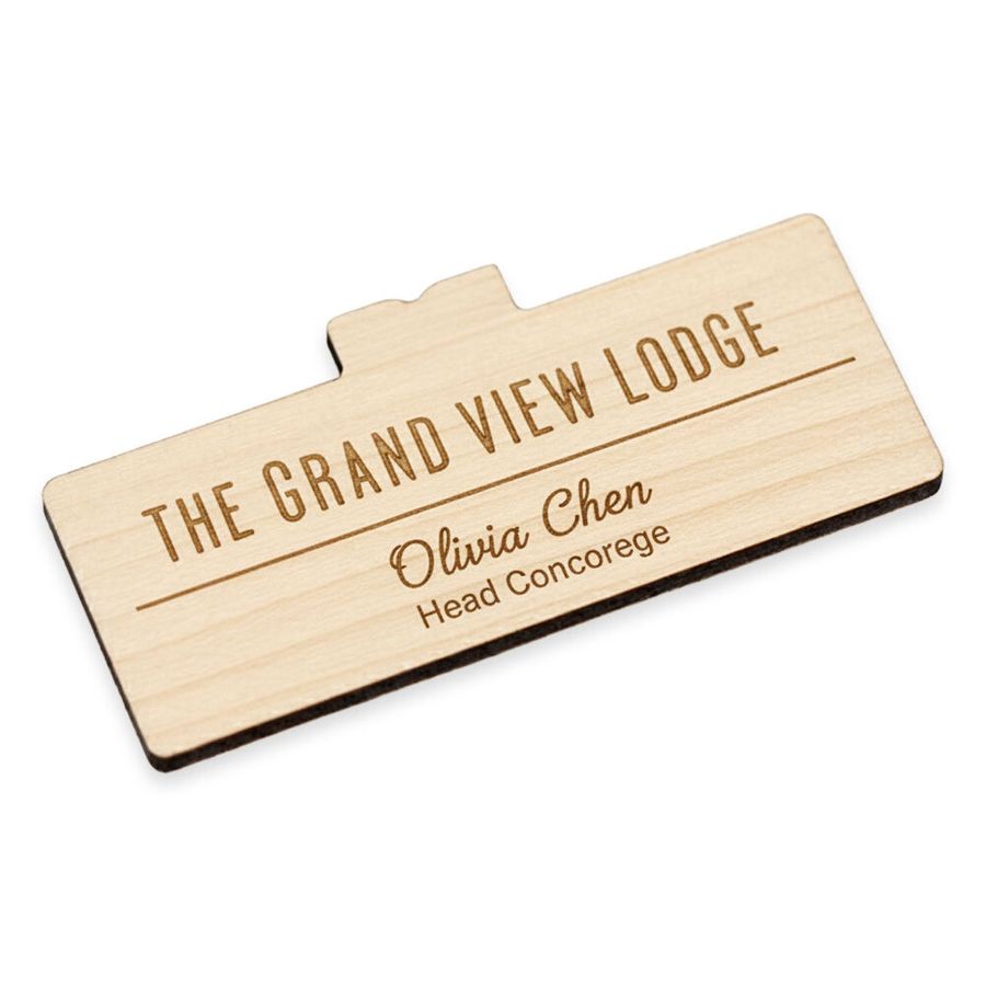 Wooden Name Badges - Custom Promo Now - UK