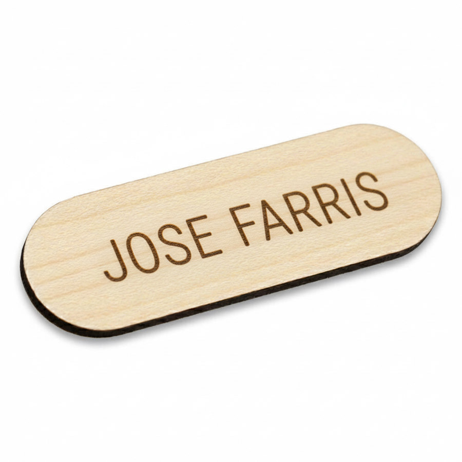 Wooden Name Badges - Custom Promo Now - UK