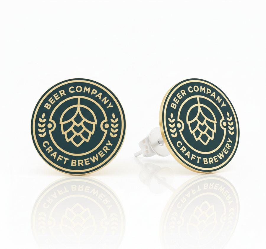 Hard Enamel Metal Earrings - Custom Promo Now - UK