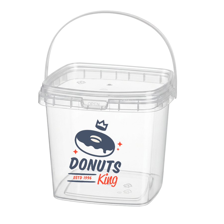 Square Transparent Drink Buckets - Custom Promo Now - UK
