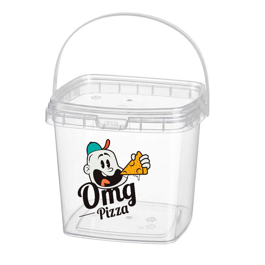 Square Transparent Drink Buckets - Custom Promo Now - UK