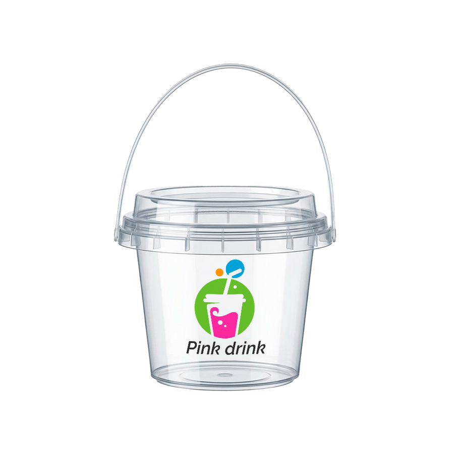 Premium Transparent Drink Buckets - Custom Promo Now - UK