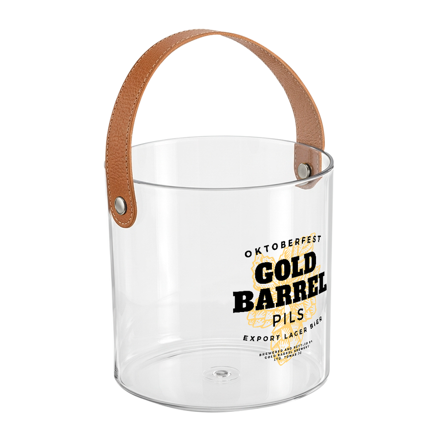 Leather-Strap Clear Drink Buckets - Custom Promo Now - UK