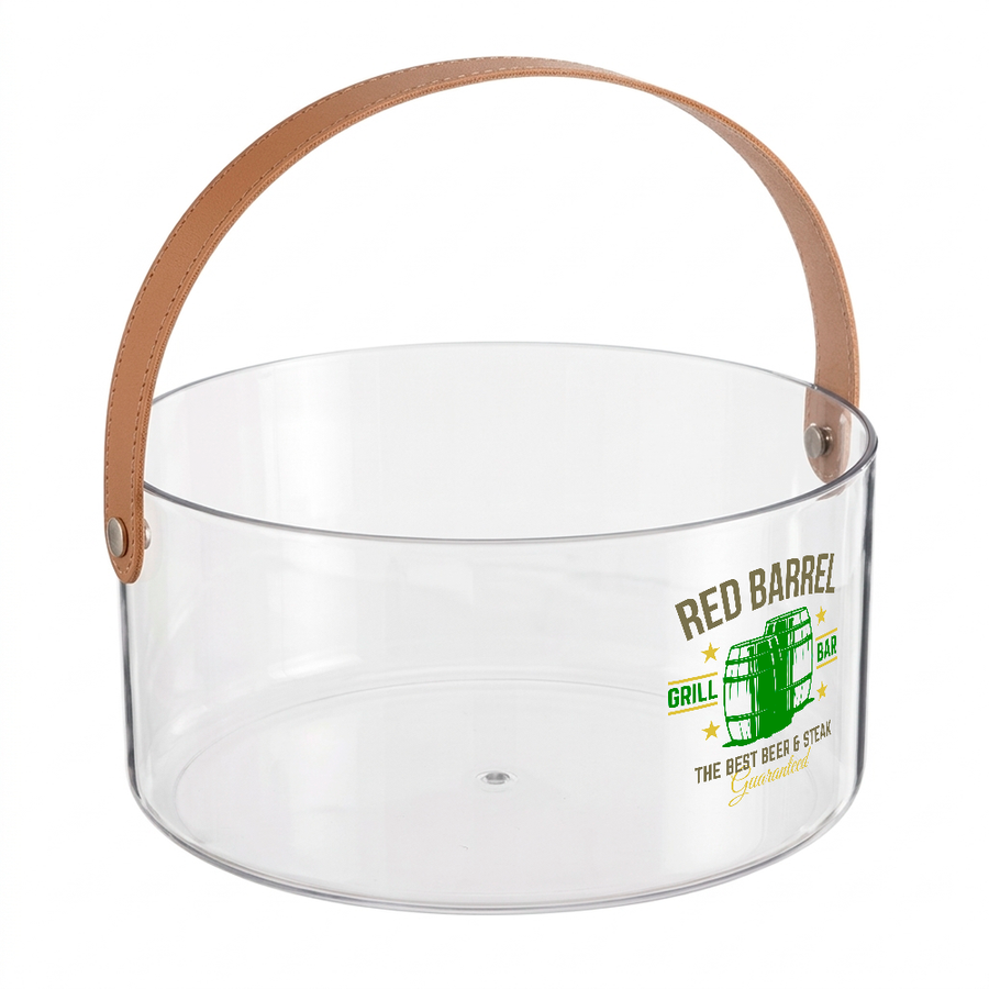Leather-Strap Clear Drink Buckets - Custom Promo Now - UK