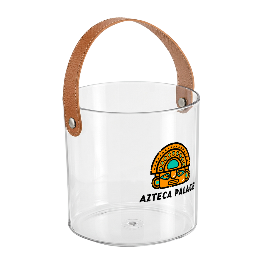 Leather-Strap Clear Drink Buckets - Custom Promo Now - UK
