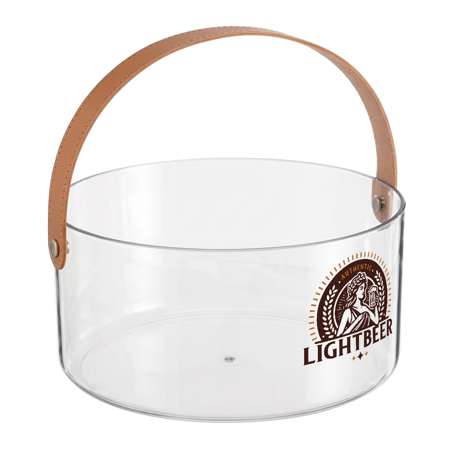Leather-Strap Clear Drink Buckets - Custom Promo Now - UK