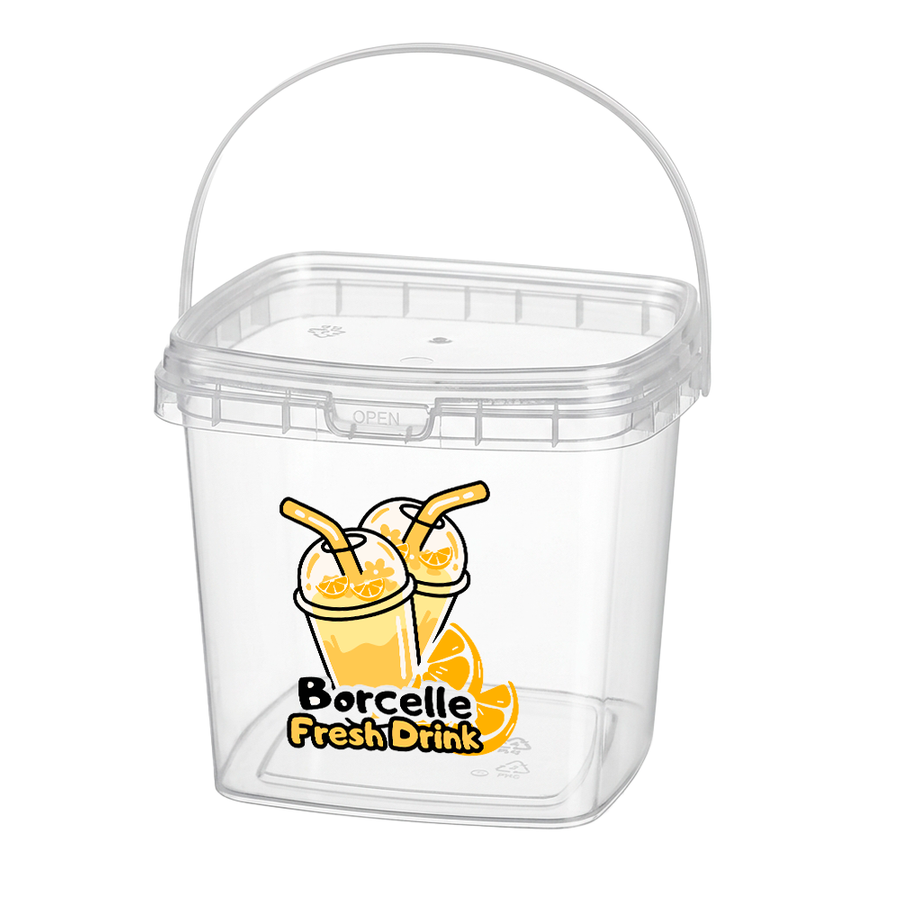 Square Transparent Drink Buckets - Custom Promo Now - UK