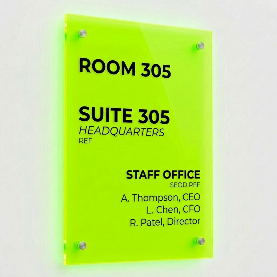 Colorful Acrylic Door Signs - Custom Promo Now - UK