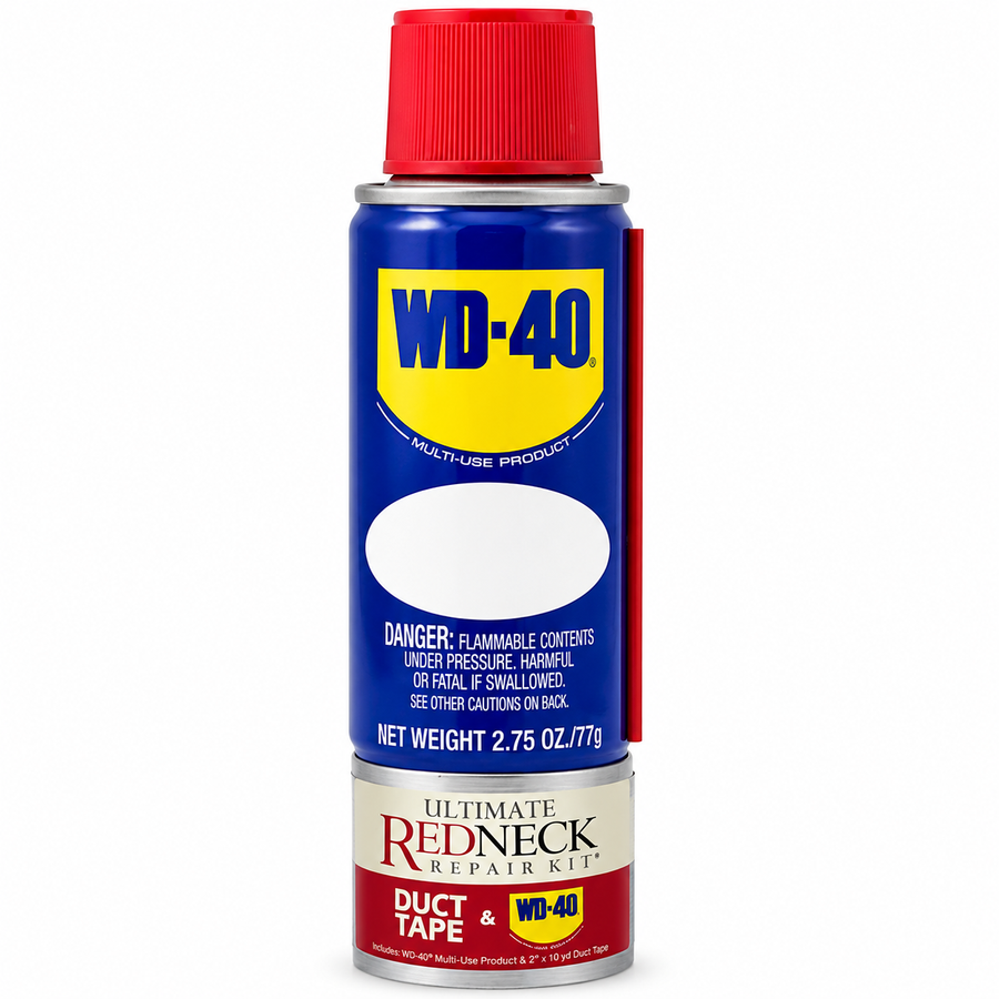 Ultimate Redneck Repair Kits, WD-40 2.75 oz Handy Cans and 6 yards of Duct Tapes - Custom Promo Now - UK
