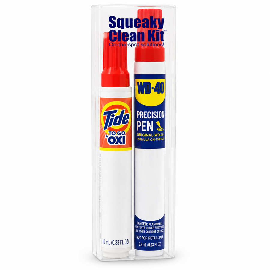 Squeaky Clean Kit - WD-40® Precision Pen and Tide® to Go + Oxi Travel Kits - Custom Promo Now - UK