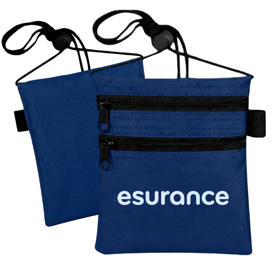 DualZip Neck Wallets - Custom Promo Now - UK