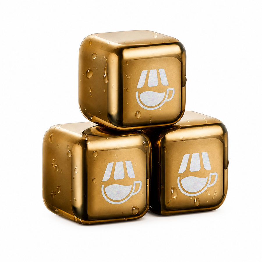 Gold Stainless Steel Ice Cubes - Custom Promo Now - UK