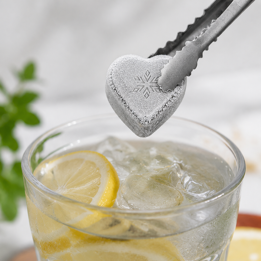 Heart-Shaped Stainless Steel Ice Cubes - Custom Promo Now - UK