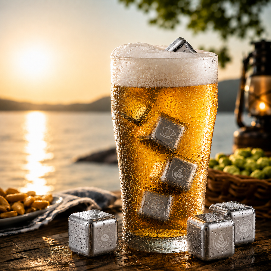 Silver Stainless Steel Ice Cubes - Custom Promo Now - UK