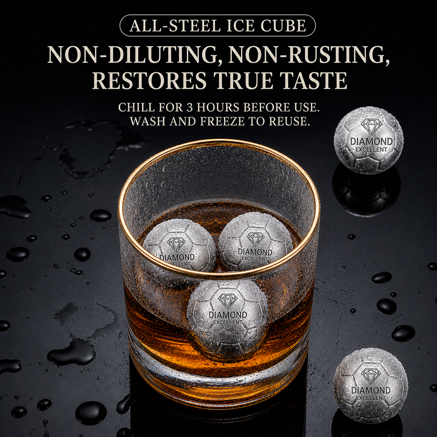 Soccer Ball Stainless Steel Ice Cubes - Custom Promo Now - UK