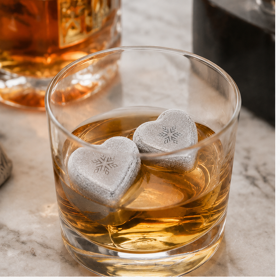 Heart-Shaped Stainless Steel Ice Cubes - Custom Promo Now - UK