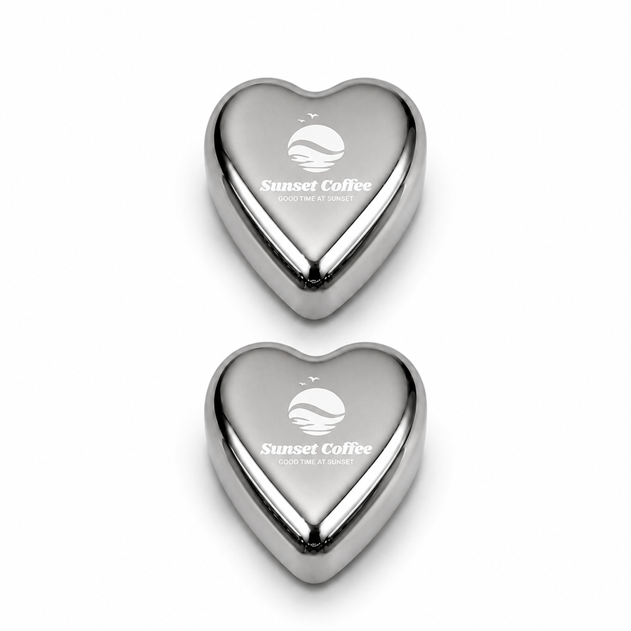 Heart-Shaped Stainless Steel Ice Cubes - Custom Promo Now - UK