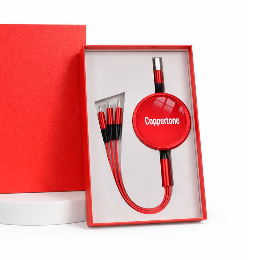 Soft Silicone 3-in-1 Charging Cables - Custom Promo Now - UK