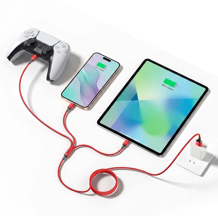 Nylon Braided 3-in-1 Charging Cables - Custom Promo Now - UK