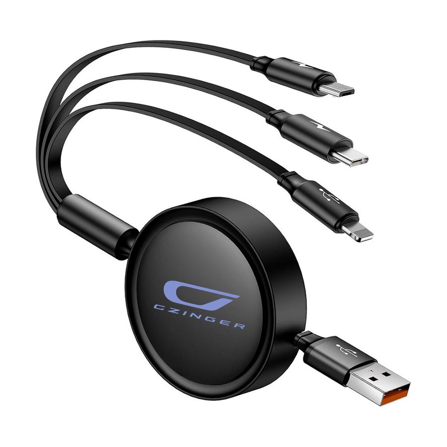 Soft Silicone 3-in-1 Charging Cables - Custom Promo Now - UK
