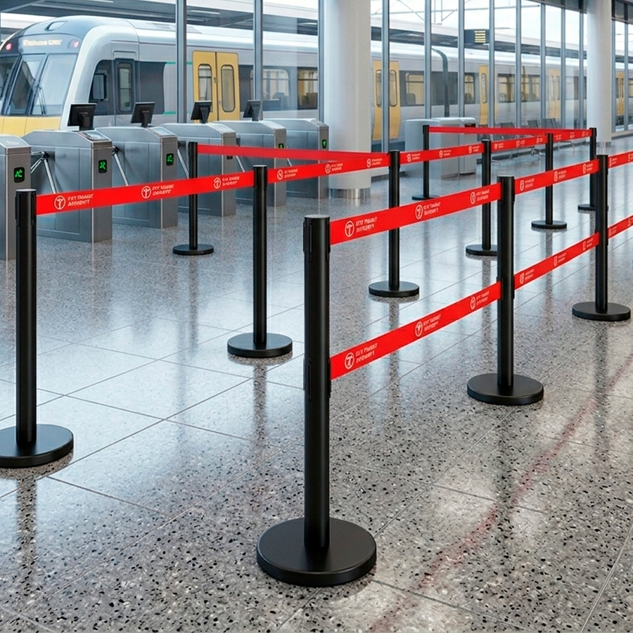 Dual Belts Stanchions - Custom Promo Now - UK