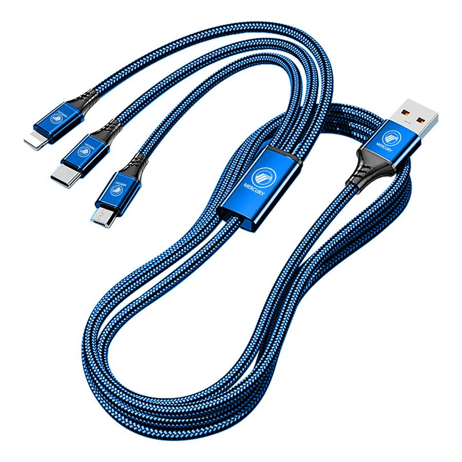 Nylon Braided 3-in-1 Charging Cables - Custom Promo Now - UK