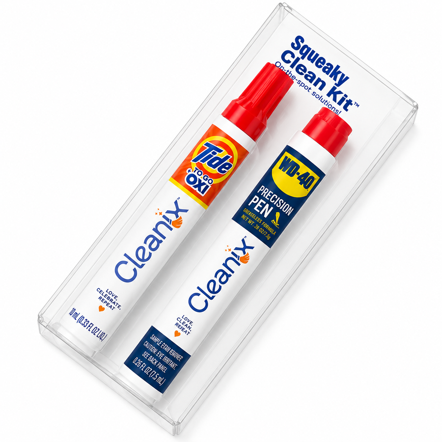 Squeaky Clean Kit - WD-40® Precision Pen and Tide® to Go + Oxi Travel Kits - Custom Promo Now - UK