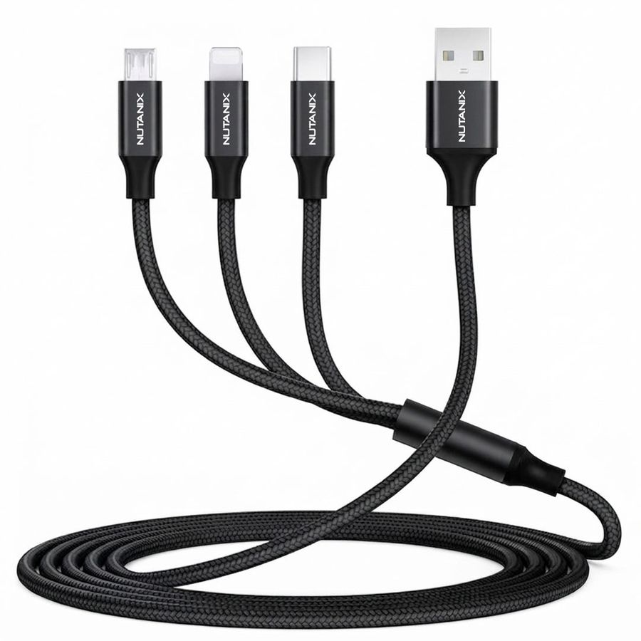Nylon Braided 3-in-1 Charging Cables - Custom Promo Now - UK